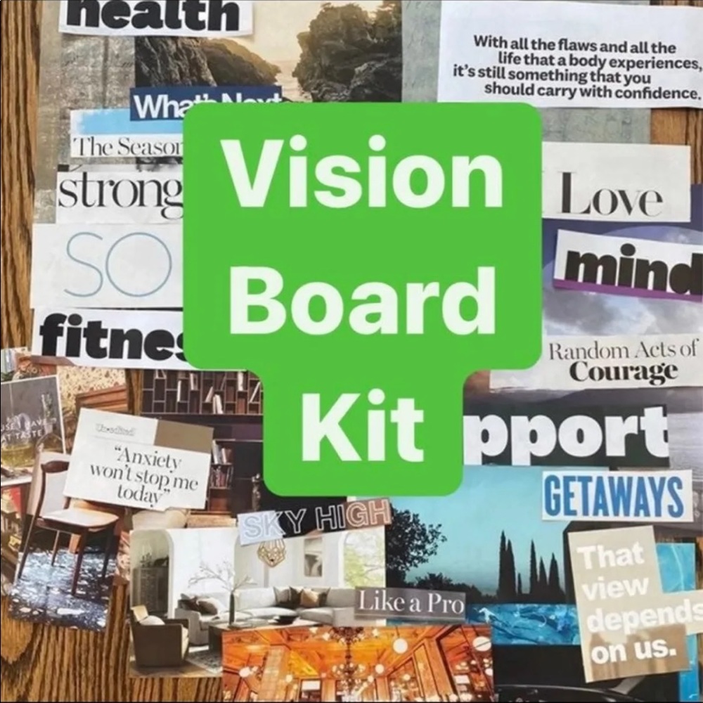 Vision board craft kit create art journal kit collage magazine clippings